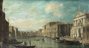 The Grand Canal, Venice, With The Church Of San Stae In The Foreground by Bernardo Bellotto