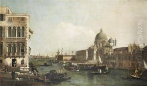 The Grand Canal With The Church Of Santa Maria Della Salute, Venice by Bernardo Bellotto