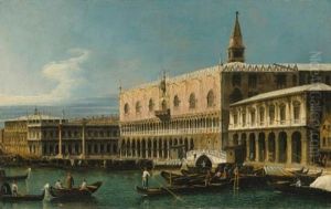 Venice, A View Of The Molo, Looking West, With The Palazzo Ducale And South Side Of The Piazzetta