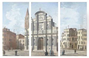 The Church Of Santa Maria Del Giglio, Venice (3 Works) by Bernardo Bellotto