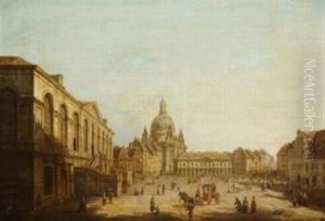 Der Neumarkt In Dresden Vom Judenhof Aus