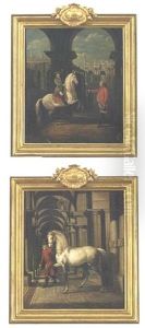 Colonel Konigsfels Teaching Josef Poniatowski To Ride (+ A Groom Of Stanislas Augustus With His Horse; Pair)