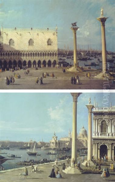 The Piazzetta, Venice With The Doge's Palace, The Columns Of Saint Mark And Saint Theodore, The Riva Degli Schiavoni And The Bacino Di San Marco - view 1