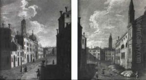 Views Of A Town In The Veneto by Bernardo Bellotto