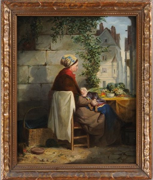 Market Scene With Mother And Child - view 1