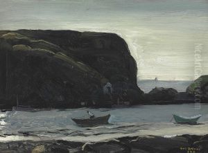 Harbor Of Monhegan, Fish Boats by George Wesley Bellows