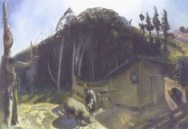 Three Pigs And A Mountain - view 1