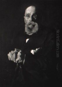 Portrait Of George Bellows, Sr. (hands On Cane) by George Wesley Bellows