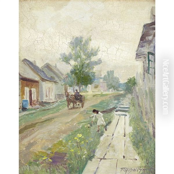 Girl Picking Flowers - view 1