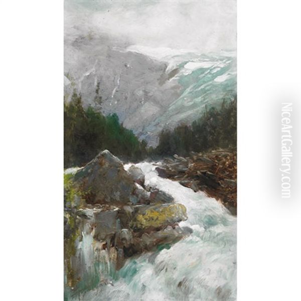 Cascade Near The Glacier, B.c. - view 1