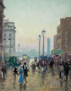 Near Waterloo Bridge by Frederic Marlett Bell-Smith
