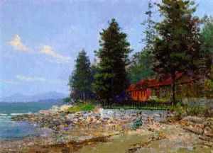 Early House And Figure, English Bay, Vancouver by Frederic Marlett Bell-Smith