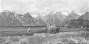 Gathering Hay In The Rockies by Frederic Marlett Bell-Smith