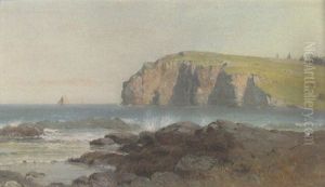 Sailing Off The Sunlit Coast by Frederic Marlett Bell-Smith