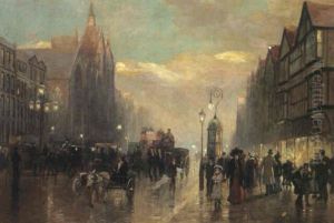 Old And New London, Staples Inn, Holborn by Frederic Marlett Bell-Smith