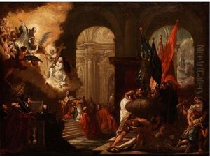 Die Bitte Des Dogen Nicolo Contarini An Lorenzo Giustianiani by Antonio Bellucci