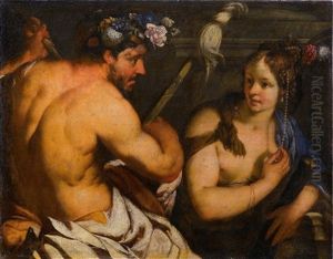 Herkules Und Omphale; Bacchus Und Ariadne (pair) by Antonio Bellucci