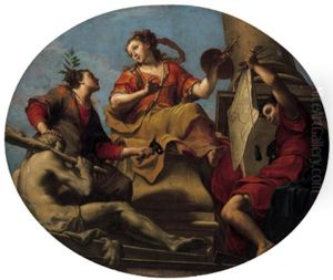 Allegoria Delle Arti: Scultura, Pittura E Architettura by Antonio Bellucci