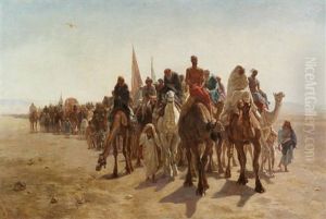 Caravane De Pelerins Allant Vers La Mecque by Leon-Auguste-Adolphe Belly