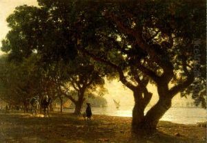 L'allee De Choubrah Au Caire by Leon-Auguste-Adolphe Belly