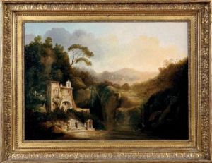 Paysage D'italie Au Monastere Et Aux Ruines