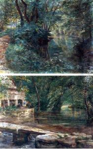 River Landscape; River Landscape With Washerwoman (pair) by Jose Belon