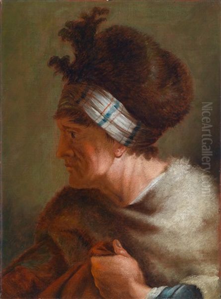 Studie Einer Alten Frau Mit Pelzmutze - view 1