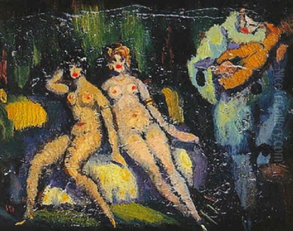 Mujeres Desnudas Y Arlequin - view 1