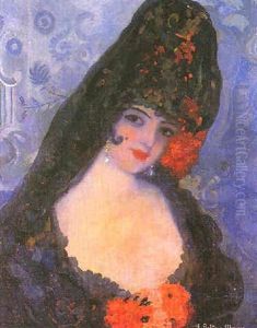 Mujer Espanola Con Mantilla