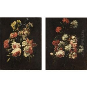 Nature Morte Con Vaso Di Fiori (pair) by Andrea Belvedere