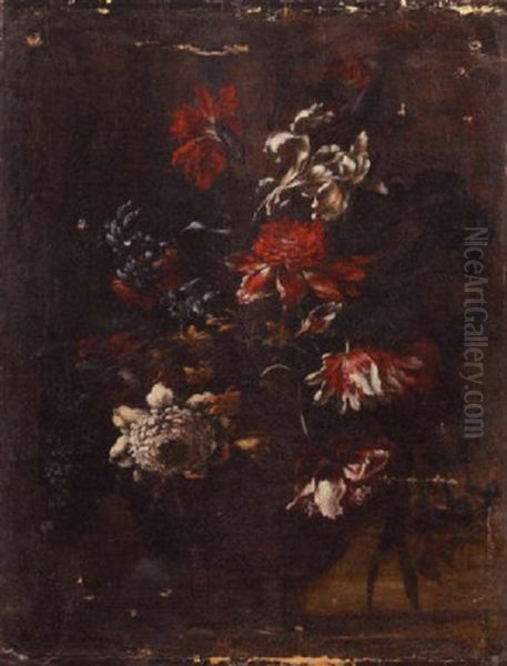 A Still Life With Flowers In A Brass Urn - view 1