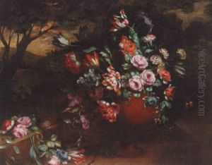 Flowers In An Urn In A Landscape Flowers In An Urn In A Landscape