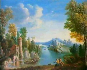 Landschaft Mit Wassermuhle.