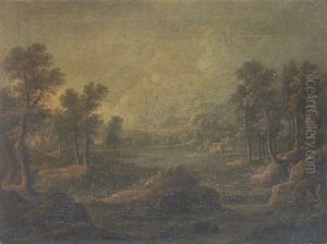 Hauser An Einem Von Baumen Und Strauchen Umgebenen See by Christoph Von Bemmel