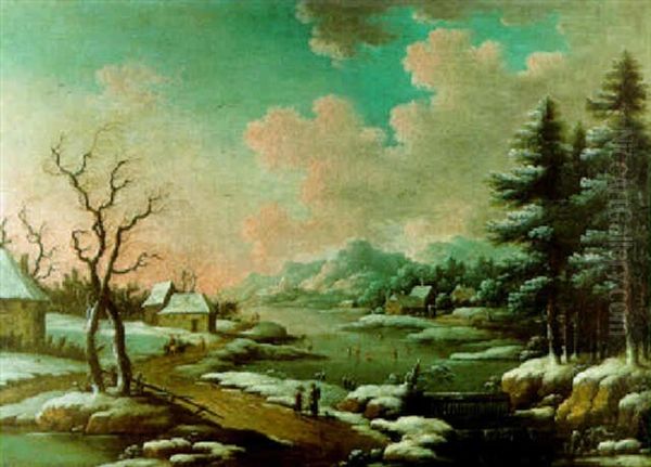 Paysage De Riviere Gelee En Allemagne Du Nord - view 1