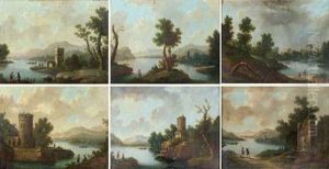 Paysages De Riviere Animes De Personnages (6 Works) by Jacob Gerritsz van Bemmel