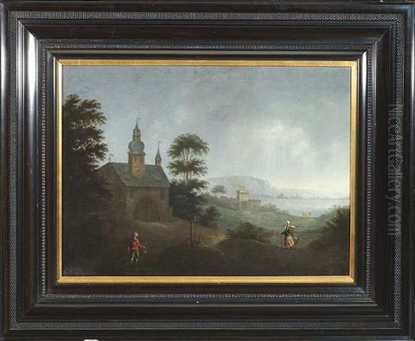 Fluslandschaft Mit Einem Torhaus - view 1