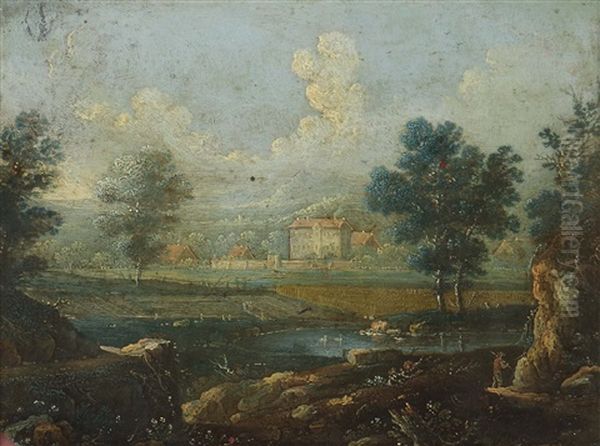 Landschaft Mit See Und Schloss - view 1