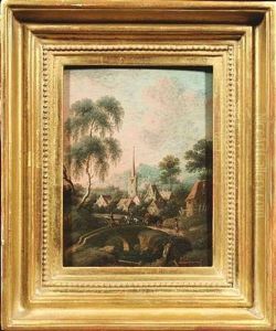 Landschaft Mit Einem Dorf by Peter Von Bemmel