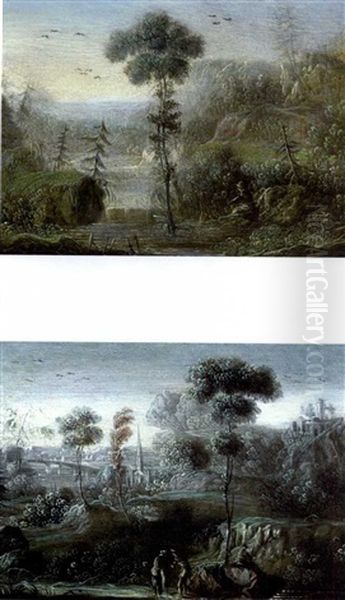 Fluslandschaft Mit Angler - view 1