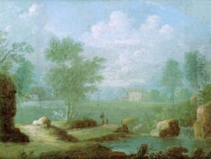 Fluslandschaft Mit Figuren