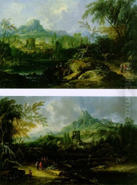 Sudlicher Landschaft Mit Figurenstaffage - view 1