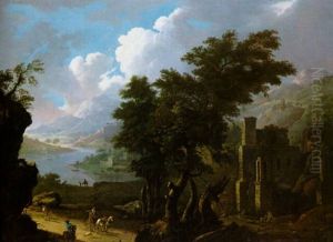 Paysage Fluvial Anime De Chasseurs by Peter Von Bemmel