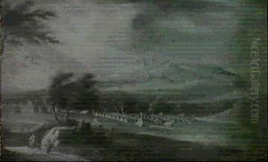 Soldatenzeltlager Bei Aufkommenden Gewittersturm by Peter Von Bemmel