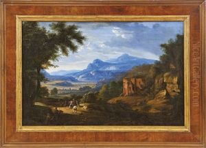 Turkische Reiter In Sudlicher Landschaft Mit Ruinen