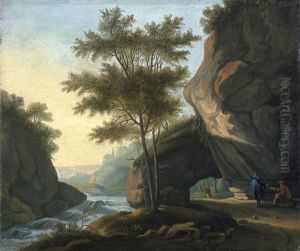 Felslandschaft Mit Wildbach Und Felsentor Felslandschaft Mit Wildbach Und Felsentor
