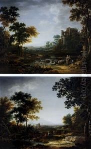 Landschaft Mit Ruinen Und Figurenstaffagen (+ Another; Pair) Landschaft Mit Ruinen Und Figurenstaffagen (+ Another; Pair)