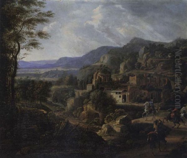 Sudliche Berglandschaft Mit Reitern - view 1