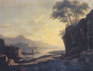 River Landscape With A Fortress Beyond