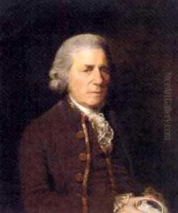 Portrait Of A Gentleman In A Brown Suit, With A Lace Ruff, Holding A Miniature Of A Mother And Child